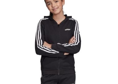 GIRL`S ESSENTIALS 3-STRIPES FZ HOODIE ΜΑΥΡΟ - ADIDAS SPORT INSPIRED - 
